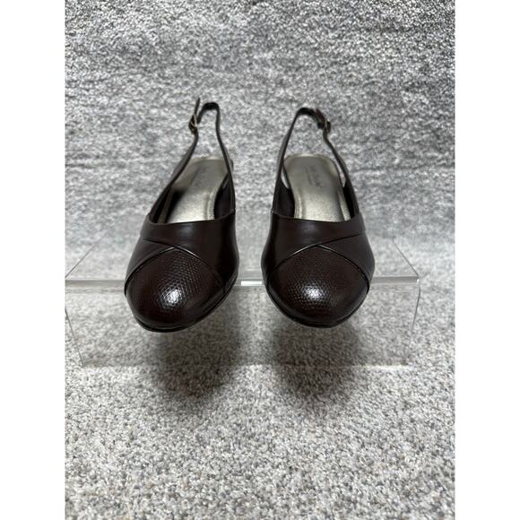 Soft Style Low Heel Sandals 8 Snake Slingback Office Chic Comfort Minimalist - Picture 8 of 9